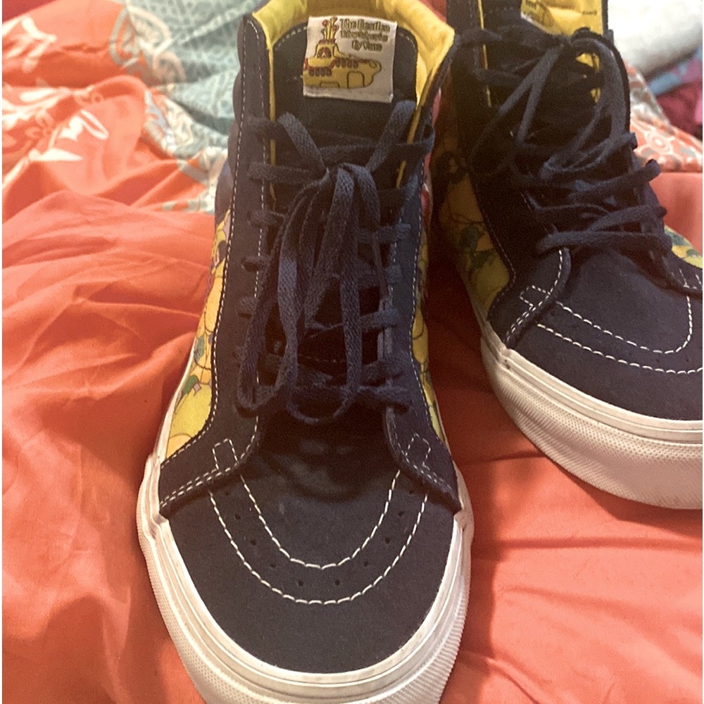 The Beatles shoes made by vans off the wall blue and yellow. Excellent condition